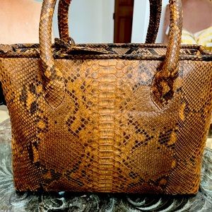 100% Genuine Python Tote with luggage tag